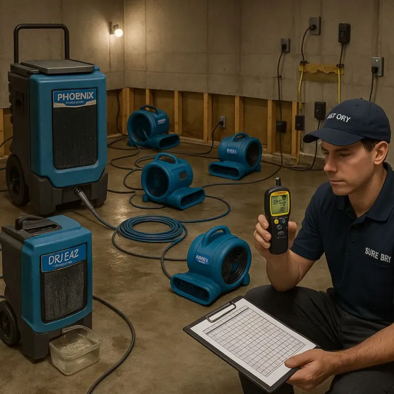 Structural Drying and Dehumidification process in Baiting Hollow, NY